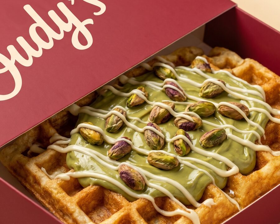 Pistachio waffle at Oudy's, Alexandria