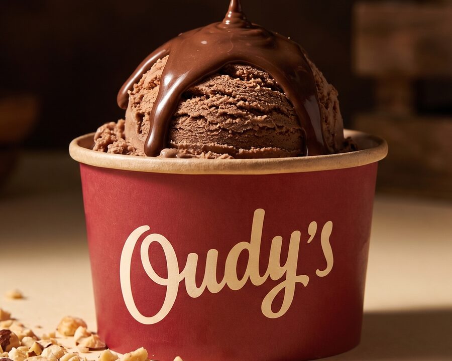 Chocolate scoop ice cream at Oudy's, Alexandria